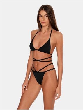 NWT OW COLLECTION blackTriangle Bikini Top & Bottom SET - Women Swim